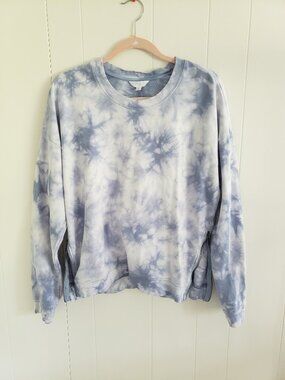 Time And Tru Marbled Tye Dye Blue Sweater Size L
